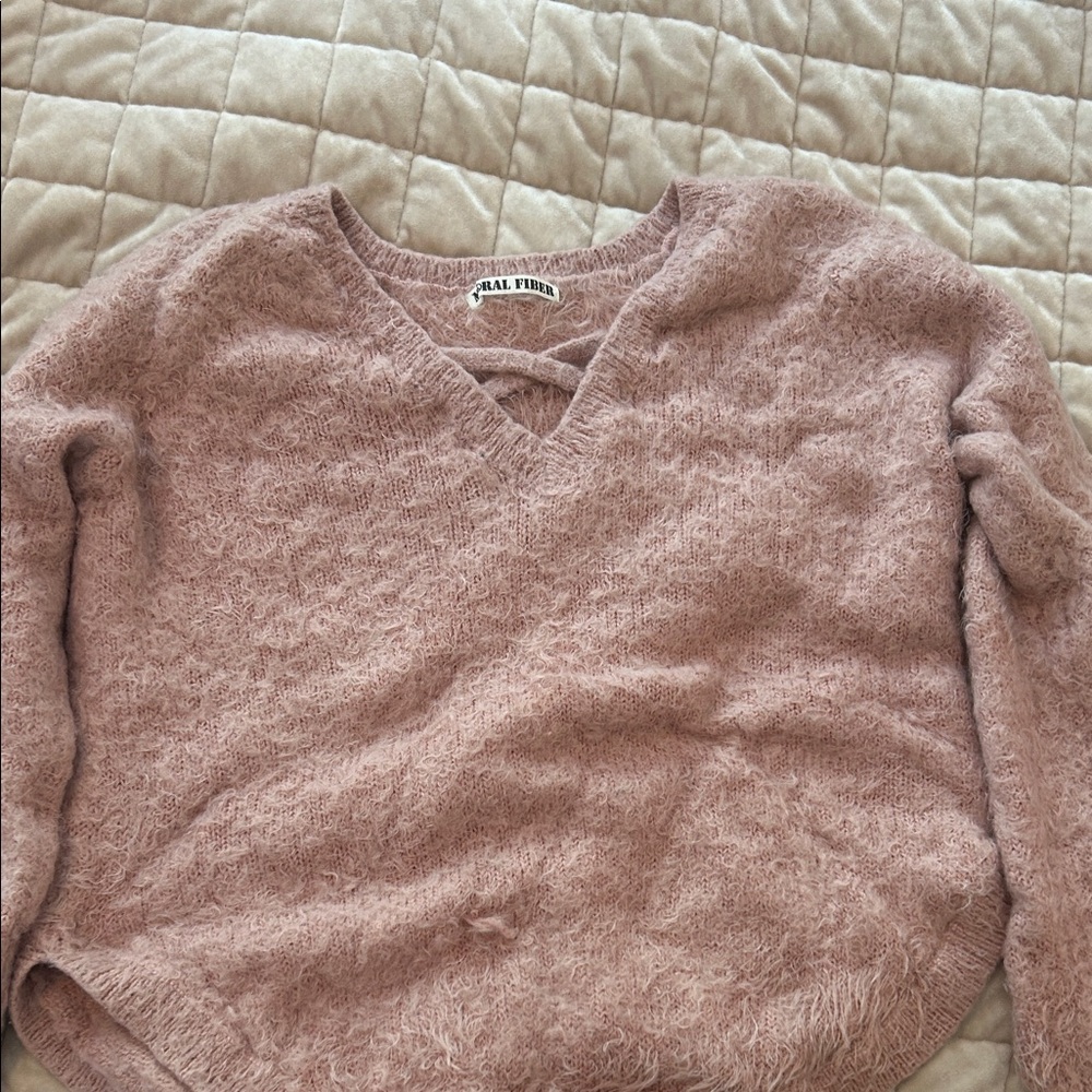 Moral Fiber Soft Pink V-Neck Sweater